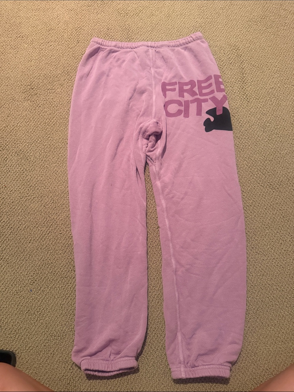 Streetwear y2k freecity baggy Lilac purple and black cuffed sweatpants size xs